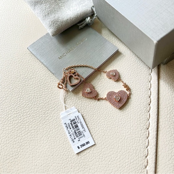 NWT authentic exclusive collection rose gold love charms bracelet - Picture 2 of 8